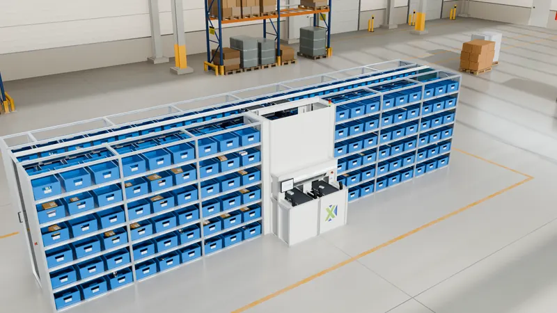 Le MicroSorter Max dans son ensemble, vu de trois quarts avant