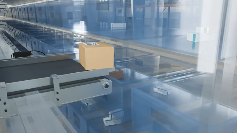 Une navette éjecte un produit dans sa destination de tri